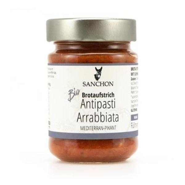 Produktfoto zu Brotaufstrich Antipasti Arrabbiata vegan