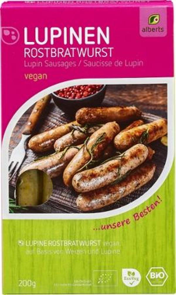 Produktfoto zu Lupinen Rostbratwürstchen, vegan