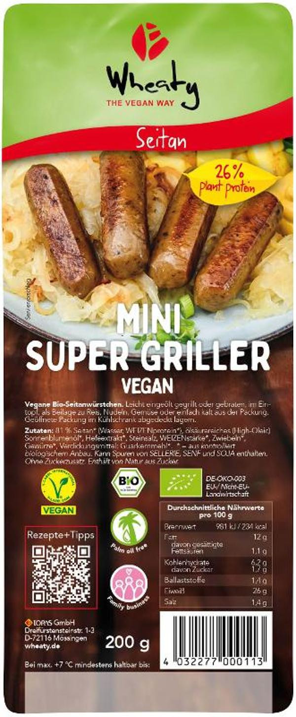 Produktfoto zu Wheaty Mini Super Griller - vegan